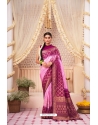 Purple-Pink Raw Silk Zari Bandhani Saree YOSAR34551
