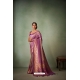 Purple-Gray Raw Silk Zari Bandhani Saree YOSAR34555