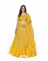 Yellow Georgette Embroidered Wedding Lehenga YOLEN10368