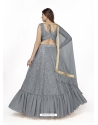 Grey Georgette Embroidered Wedding Lehenga YOLEN10369