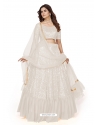 White Georgette Embroidered Wedding Lehenga YOLEN10371