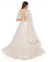 White Georgette Embroidered Wedding Lehenga YOLEN10371