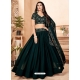 Dark Green Faux Georgette Embroidered Wedding Lehenga YOLEN10372