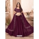 Purple Faux Georgette Embroidered Wedding Lehenga YOLEN10373