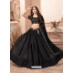 Black Faux Georgette Embroidered Wedding Lehenga YOLEN10376