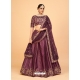 Wine Ferrari Silk Sequins Work Wedding Lehenga YOLEN10377