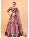 Mauve Ferrari Silk Sequins Work Wedding Lehenga YOLEN10379