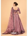 Mauve Ferrari Silk Sequins Work Wedding Lehenga YOLEN10379