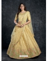 Light Yellow Italian Silk Wedding Lehenga Choli YOLEN10383