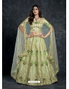 Pista Green Italian Silk Wedding Lehenga Choli YOLEN10385