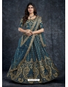 Navy Blue Silk Wedding Lehenga Choli YOLEN10386