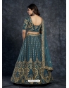 Navy Blue Silk Wedding Lehenga Choli YOLEN10386