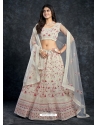 White Italian Silk Wedding Lehenga Choli YOLEN10388