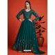 Teal Blue Blooming Georgate Gown Style Anarkali YOS26241