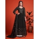 Black Blooming Georgate Gown Style Anarkali YOS26242