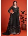 Black Blooming Georgate Gown Style Anarkali YOS26242