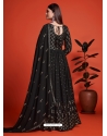 Black Blooming Georgate Gown Style Anarkali YOS26242