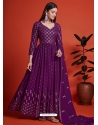 Purple Blooming Georgate Gown Style Anarkali YOS26243