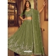 Mehandi Green Faux Georgette Embroidered Wedding Lehenga Choli YOLEN10389