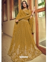 Mustard Faux Georgette Embroidered Wedding Lehenga Choli YOLEN10390