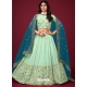 Sea Green Faux Georgette Embroidered Wedding Lehenga Choli YOLEN10397