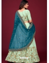 Sea Green Faux Georgette Embroidered Wedding Lehenga Choli YOLEN10397