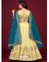 Beige Faux Georgette Embroidered Wedding Lehenga Choli YOLEN10399