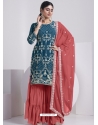 Blue Faux Georgette Embroidered Salwar Kameez YOS26245