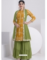 Yellow Faux Georgette Embroidered Salwar Kameez YOS26247