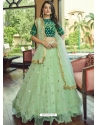 Pista Green Heavy Naylon Net Embroidered Wedding Lehenga Choli YOLEN10401