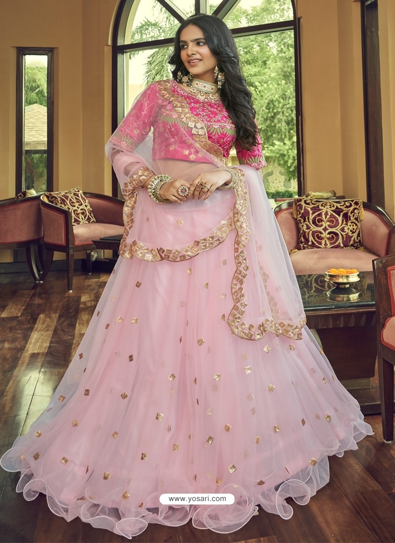 Baby Pink Multi Embroidered Designer Lehenga Choli For Wedding –  TheDesignerSaree