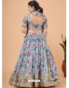 Sky Blue Faux Georgette Embroidered Lehenga Choli YOLEN10405