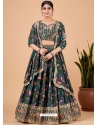 Green Faux Georgette Embroidered Lehenga Choli YOLEN10408