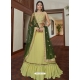 Lemon Yellow Titan Silk Embroidered Wedding Lehenga YOLEN10414