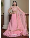 Pink Titan Silk Embroidered Wedding Lehenga YOLEN10416