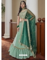 Pista Green Titan Silk Embroidered Wedding Lehenga YOLEN10417