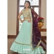 Sky Blue Titan Silk Embroidered Wedding Lehenga YOLEN10418