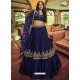 Navy Blue Silk Satin Sequins Work Lehenga Choli YOLEN10419