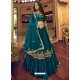 Teal Blue Silk Satin Sequins Work Lehenga Choli YOLEN10421