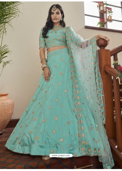 Sky Blue Art Silk Lehenga Choli For Party YOLEN10422