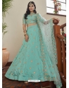 Sky Blue Art Silk Lehenga Choli For Party YOLEN10422