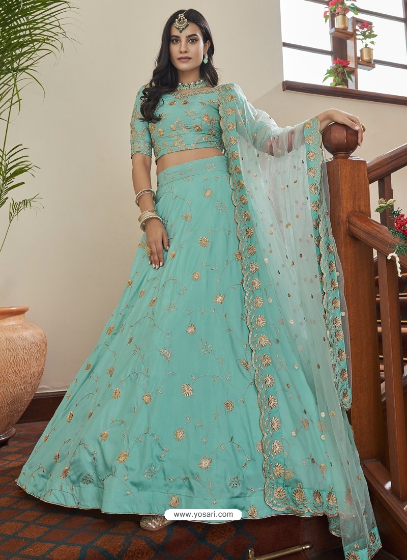 Buy Wedding Lehenga - Excellent Sky Blue Bridesmaid Georgette Lehenga –  Empress Clothing