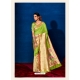 Parrot Green Designer Silk Wedding Wear Sari