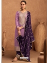 Lavender Premium Silk Party Wear Designer Suit