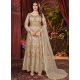 Gold Net Embroidered Party Wear Anarkali Suit
