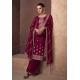 Wine Premium Silk Designer Party Wear Suit