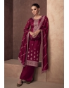 Wine Premium Silk Designer Party Wear Suit