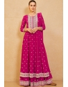 Rani Pink Real Georgette Designer Party Wear Suit