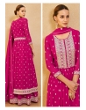 Rani Pink Real Georgette Designer Party Wear Suit