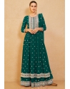 Teal Real Georgette Designer Party Wear Suit